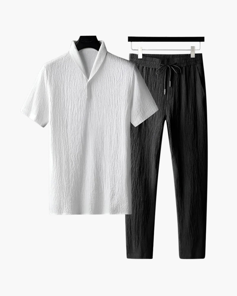 Cotton Polo & Trousers Set