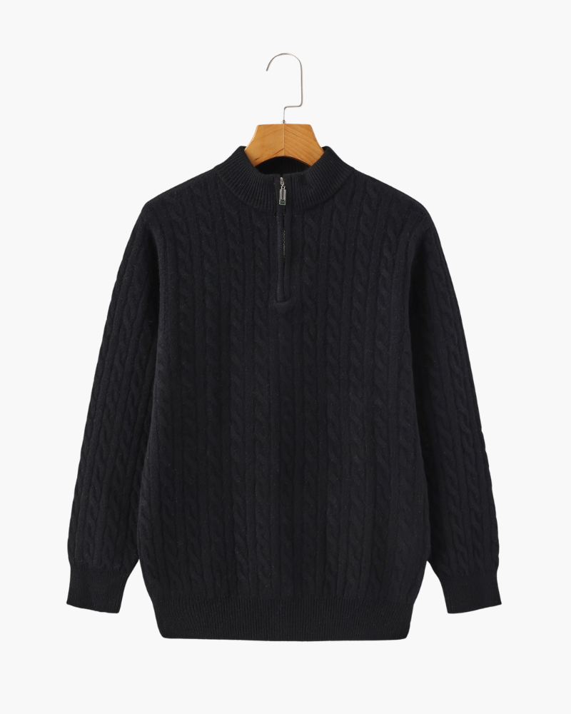 100% Cashmere Woven Half Zip