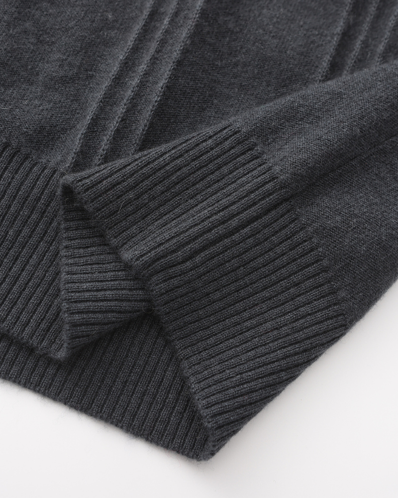 100% Cashmere Ribbed Half Zip