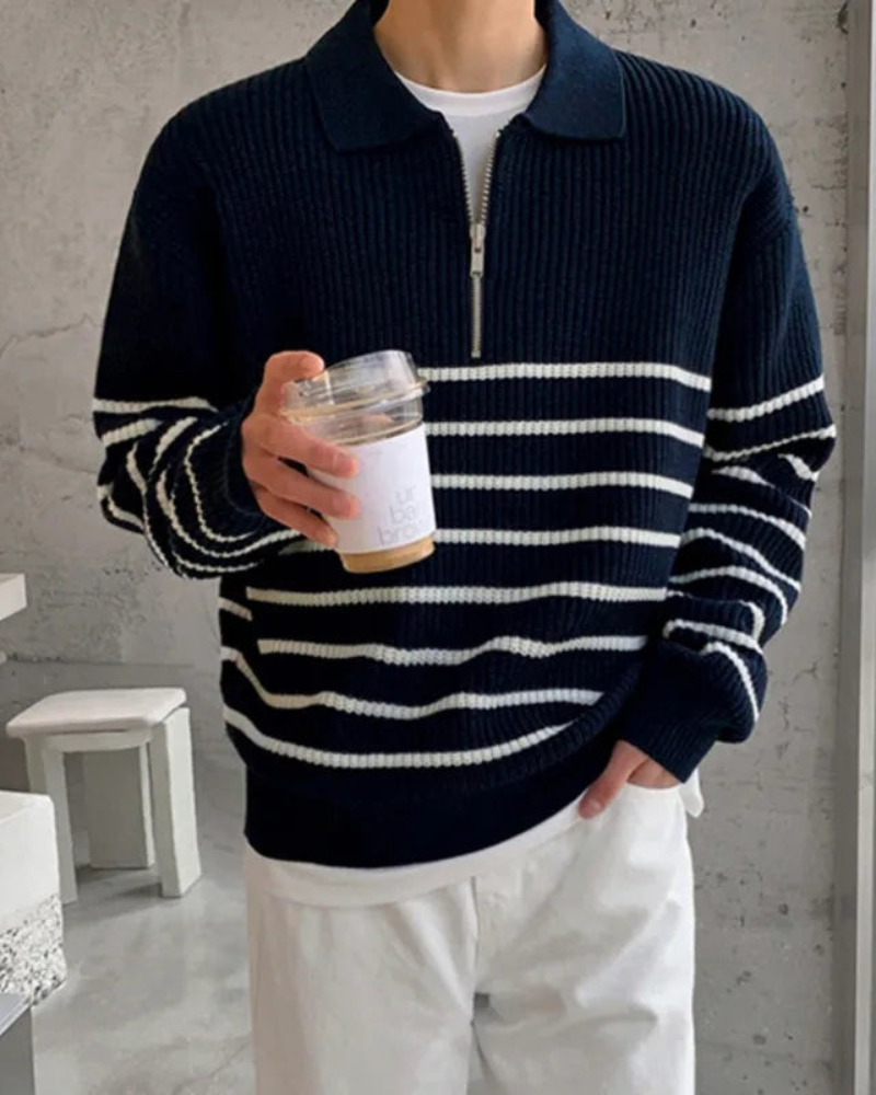 Edoardo Striped Quarter-Zip