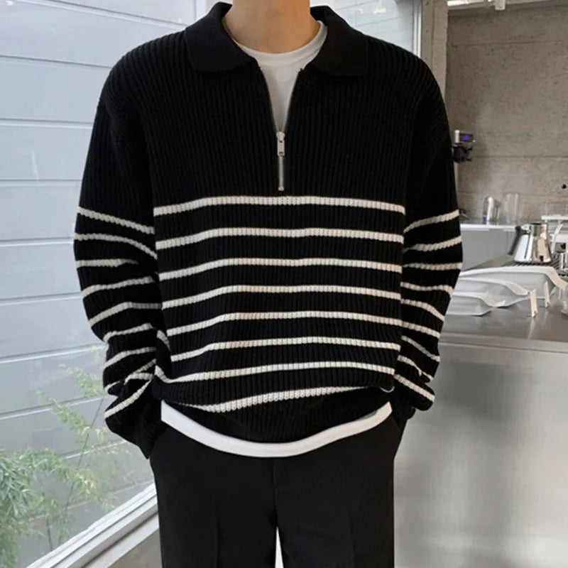 Edoardo Striped Quarter-Zip