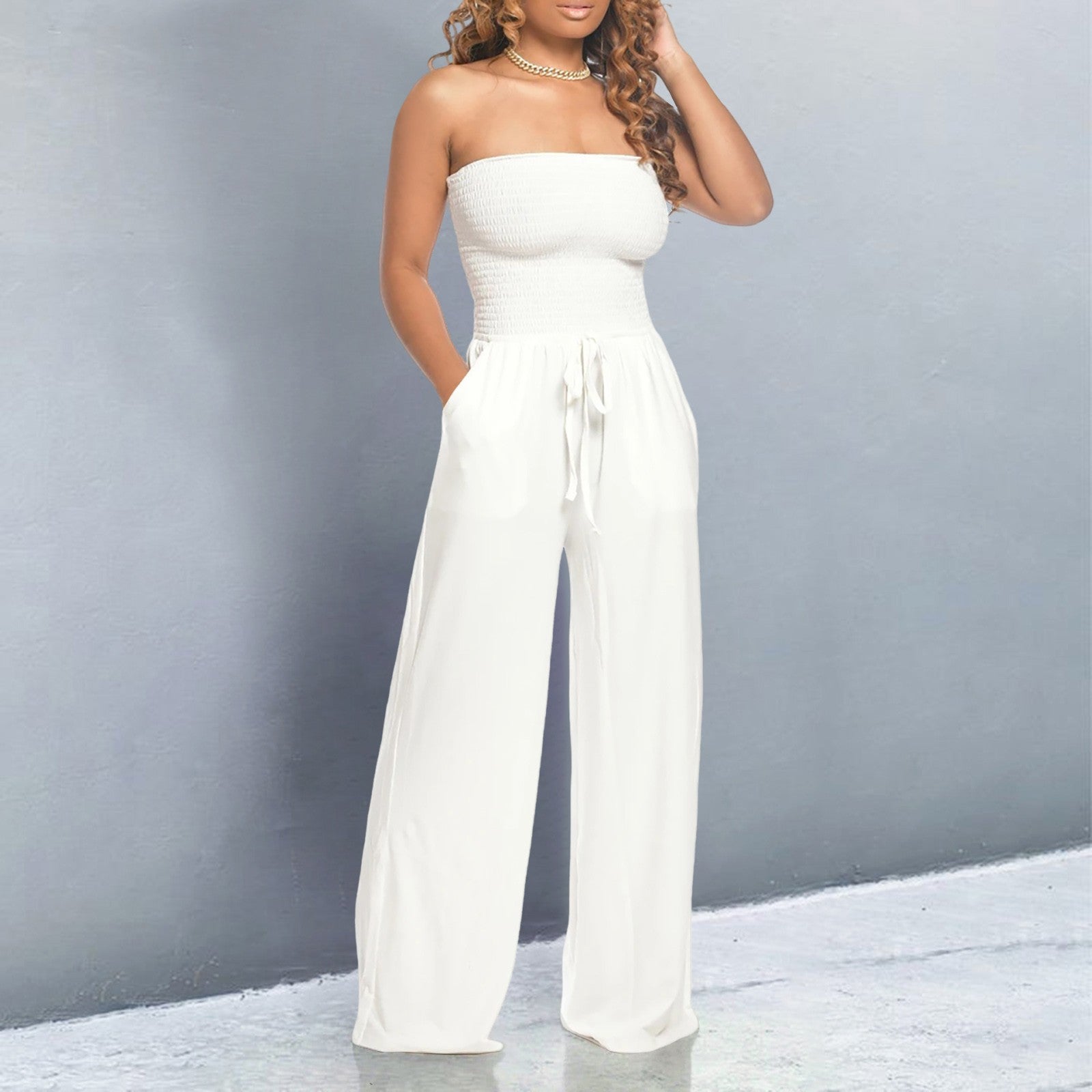 Trendy Off-Shoulder Jumpsuit